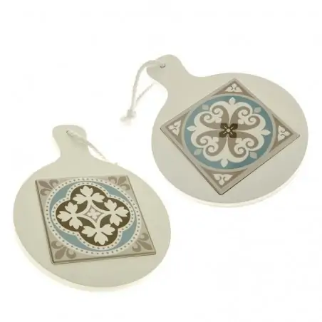 BOMBONIERA MATRIMONIO TAGLIERE TONDO IN LEGNO DECORATO