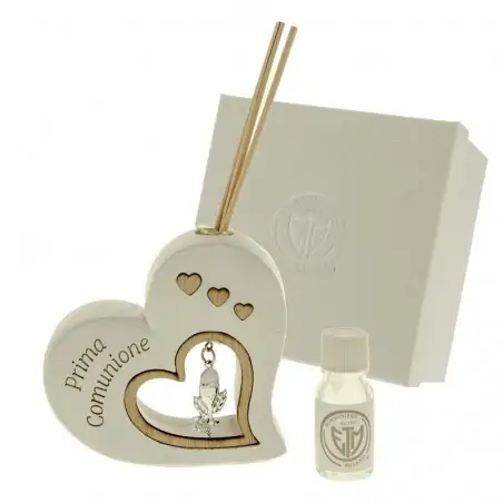profumatori ambiente cuore con charm comunione bomboniere