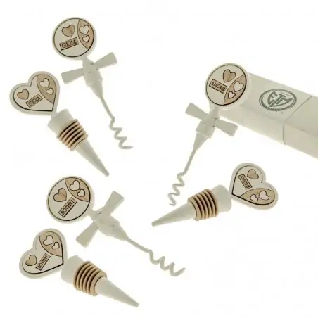 bomboniere set vino tappo e cavatappi con frasi