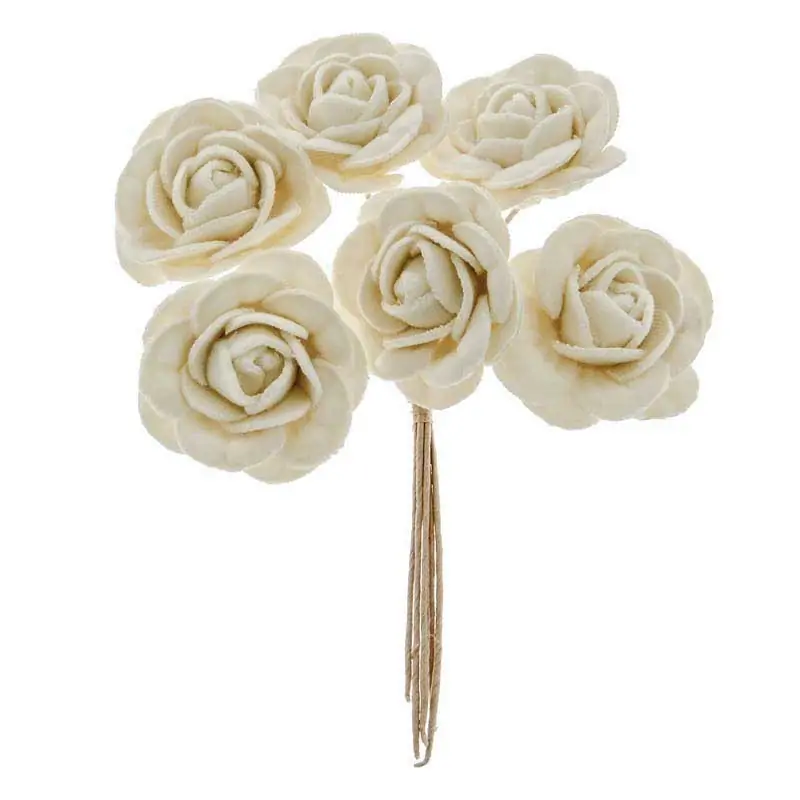 roselline per bomboniere in stoffa color avorio