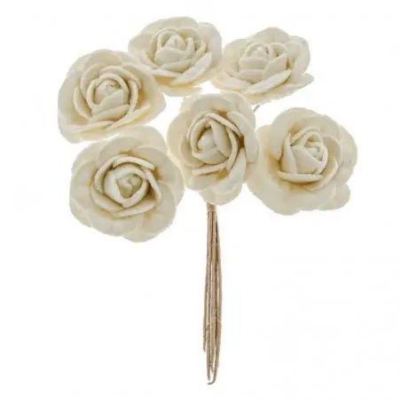 roselline per bomboniere in stoffa color avorio