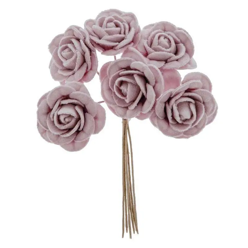 fiori di stoffa per bomboniere rosellina rosa