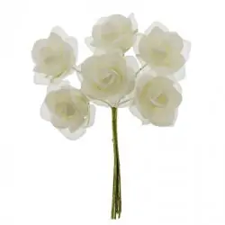 fiore rosellina per confezioni bomboniere colore avorio