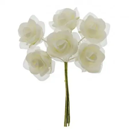 fiore rosellina per confezioni bomboniere colore avorio