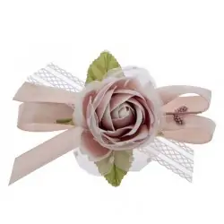 fiori decorativi bomboniere treccia ramo orizzontale rosa antico