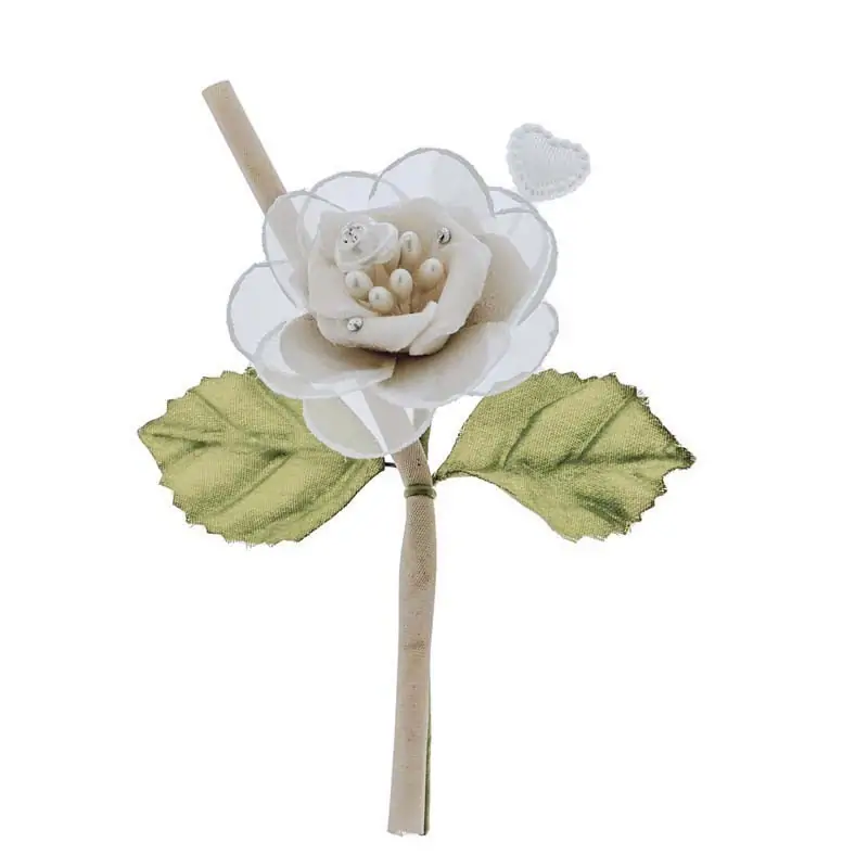 fiori x bomboniere rametto in tessuto tortora