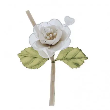 fiori x bomboniere rametto in tessuto tortora