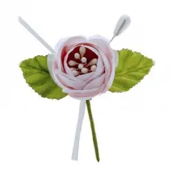 fiori finti per bomboniere rametto in tessuto rosa antico