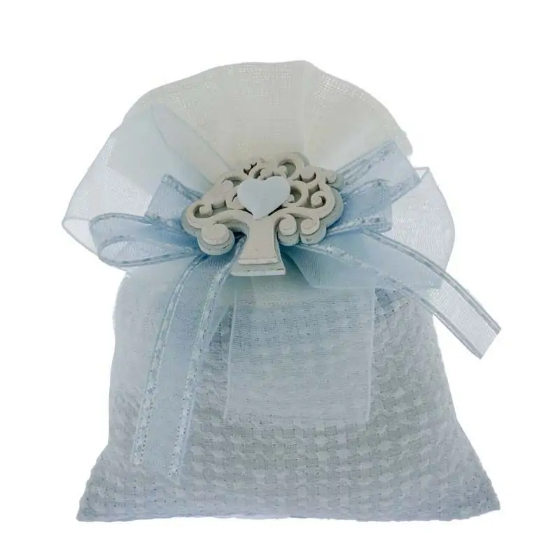 sacchetti nascita maschietto con albero della vita e cuore