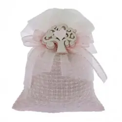 sacchetti portaconfetti nascita bimba con albero della vita e