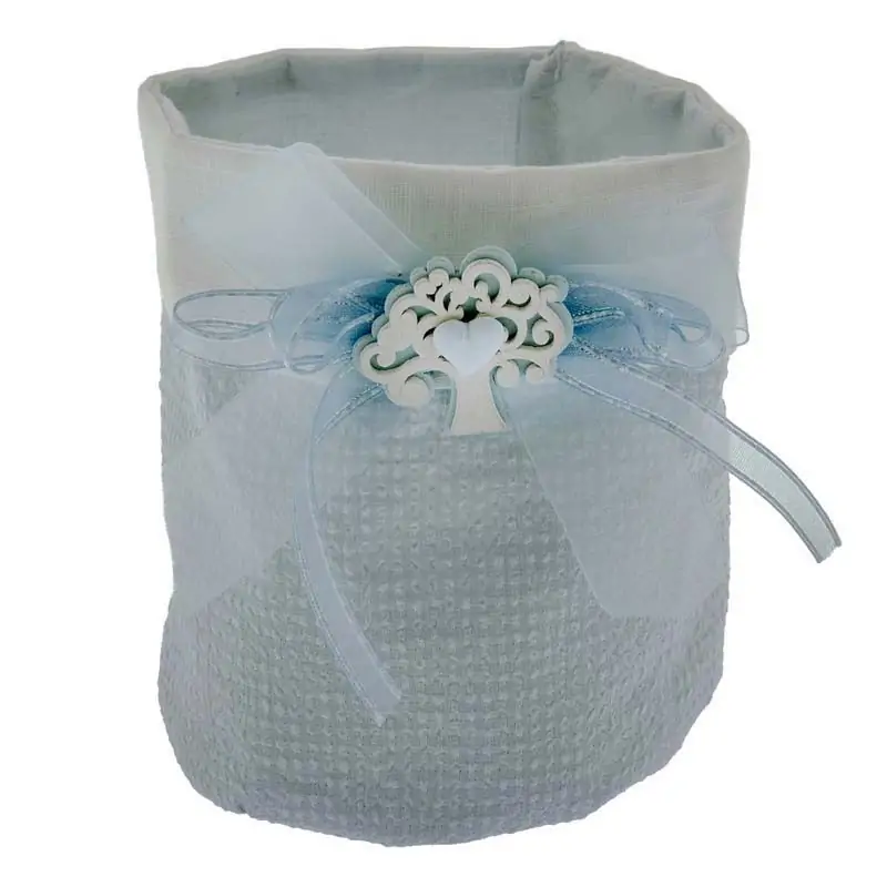 sacchetti porta confetti nascita celeste con albero della vita