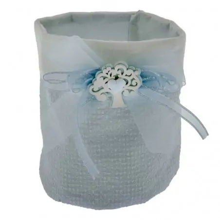 sacchetti porta confetti nascita celeste con albero della vita