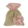 SACCHETTI PORTACONFETTI IN JUTA CON FIOCCO ROSA BAMBINA ONLINE