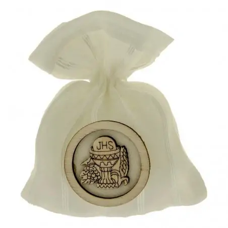 SACCHETTI CONFETTI COMUNIONE CON CALICE IN LEGNO CONFESSION BAG