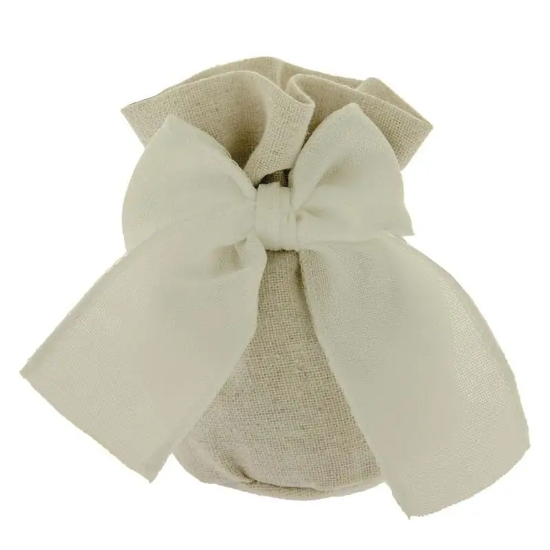 SACCHETTI JUTA BOMBONIERE NATURAL FIOCCO BAG PALLA CM.10