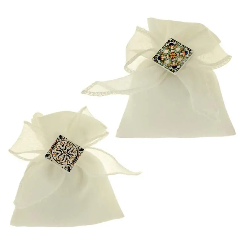 SACCHETTI PORTACONFETTI CON APPLICAZIONE MAIOLICA MOSAICO