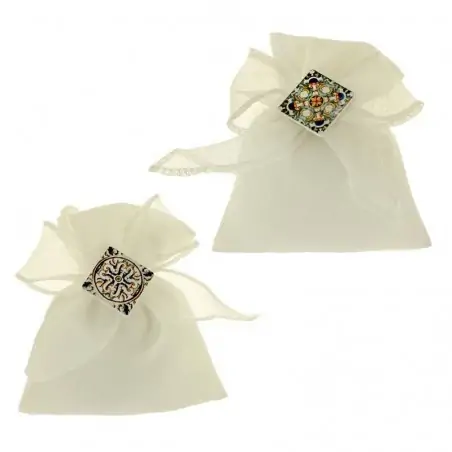 SACCHETTI PORTACONFETTI CON APPLICAZIONE MAIOLICA MOSAICO