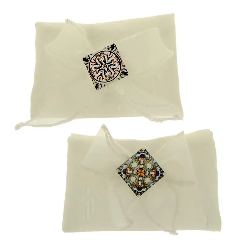 SACCHETTI PORTACONFETTI CON APPLICAZIONE MAIOLICA MOSAICO