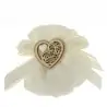 SACCHETTINI MATRIMONIO CON FIOCCO E DUE CUORI IN LEGNO CM.10