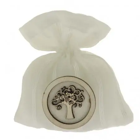 SACCHETTI MATRIMONIO ELEGANTI MILLE RIGHE CON ALBERO DELLA VITA