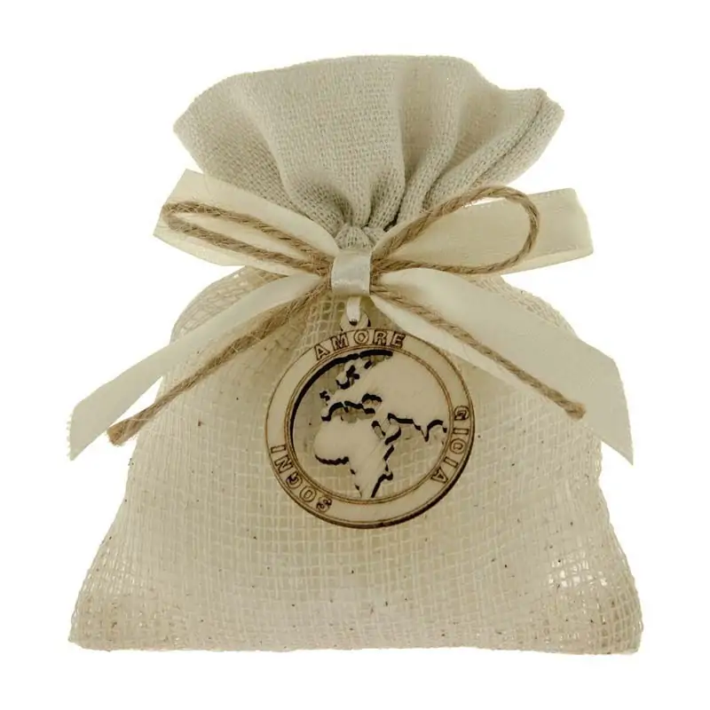 SACCHETTI CONFETTI MATRIMONIO FAI DA TE CON MONDO IN LEGNO E