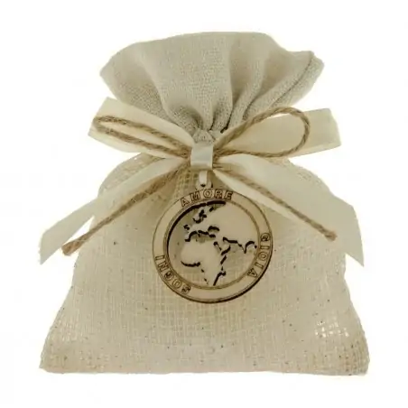 SACCHETTI CONFETTI MATRIMONIO FAI DA TE CON MONDO IN LEGNO E