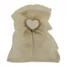 SACCHETTI BOMBONIERE MATRIMONIO CON FIOCCO E CUORE IN LEGNO