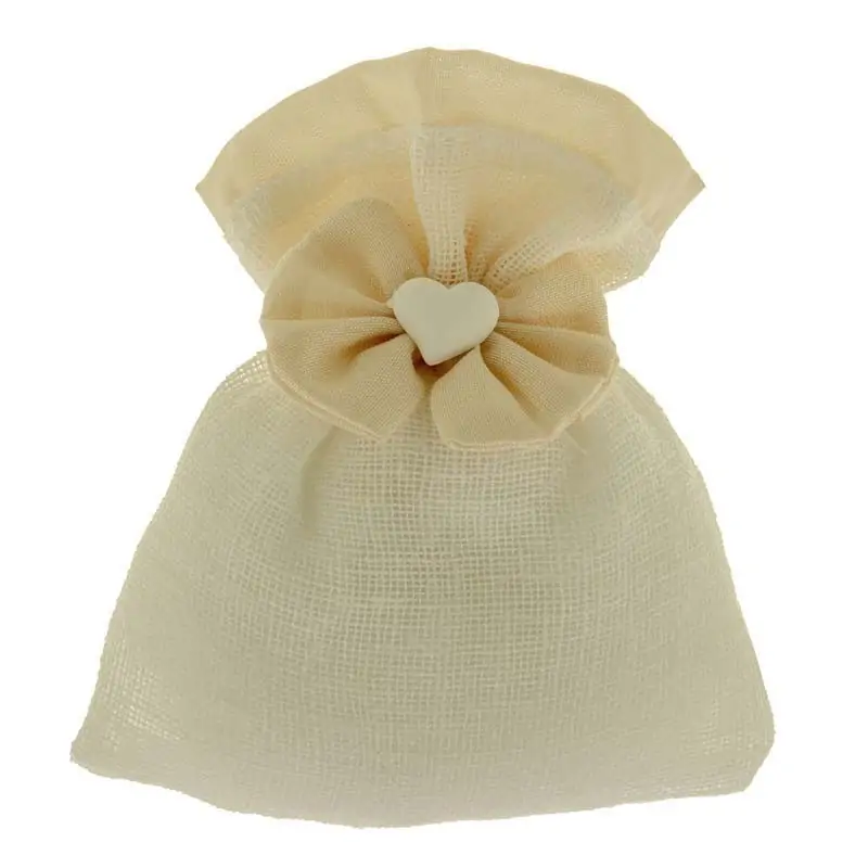 SACCHETTI ORIGINALI PER CONFETTI CON FIOCCO E CUORE CM.10X12