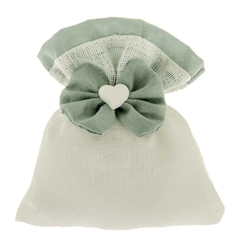 SACCHETTI PORTACONFETTI ONLINE CON FIOCCO E CUORE CM.10X12