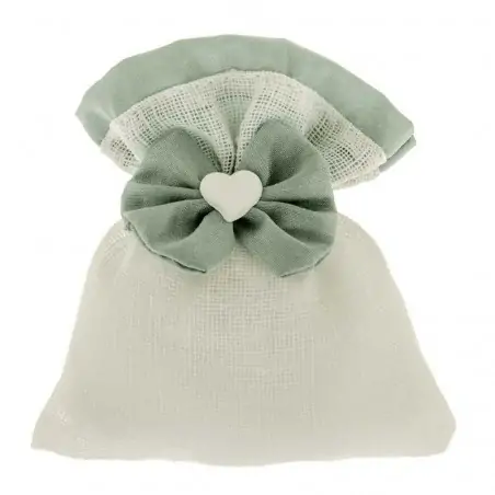 SACCHETTI PORTACONFETTI ONLINE CON FIOCCO E CUORE CM.10X12