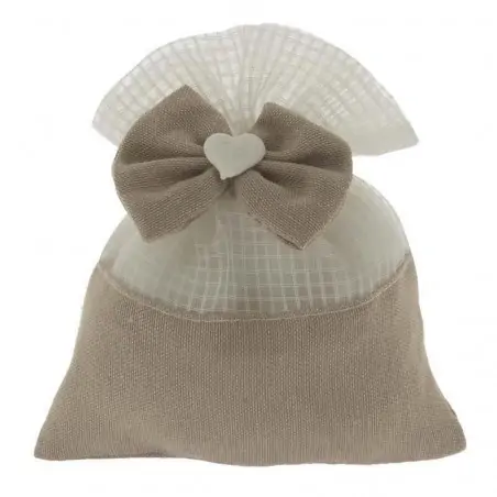 SACCHETTI BOMBONIERE MORBIDO BAG CM.10X13 TORTORA