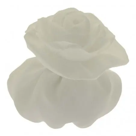 SACCHETTI STOFFA BOMBONIERE CON FIORE CIUFFO CM.13 BIANCO