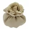 SACCHETTI DI STOFFA PER BOMBONIERE CON FIORE CIUFFO CM.13