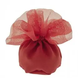 SACCHETTINO PORTACONFETTI CIUFFO BAG PALLA CM.10 ROSSO