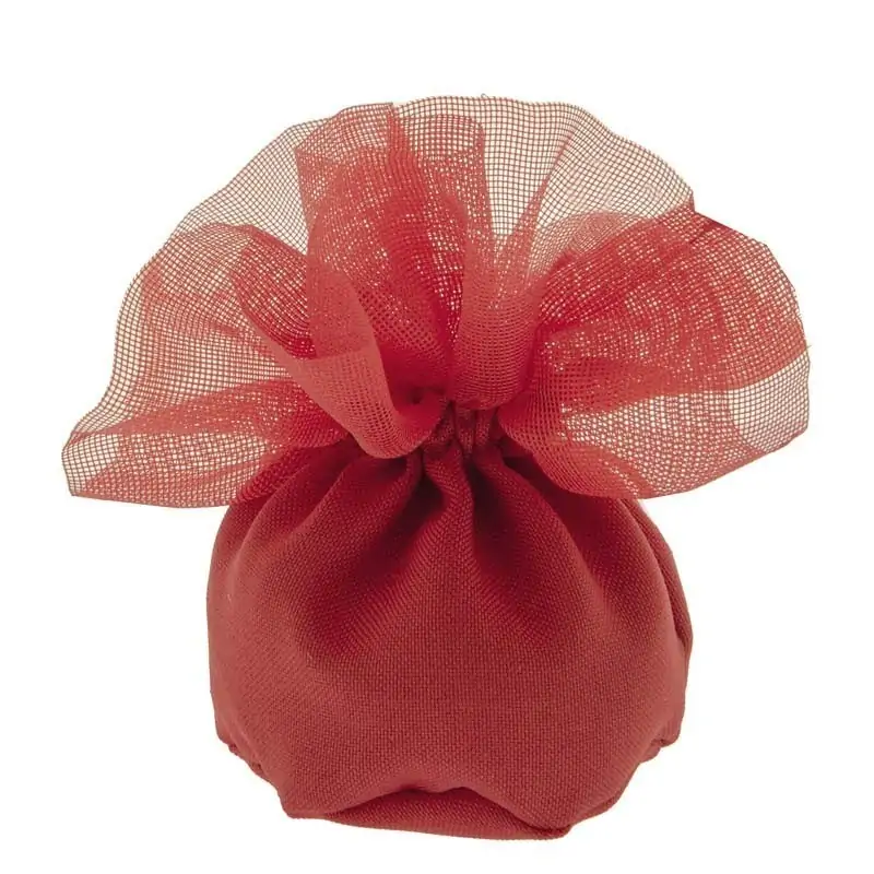 SACCHETTINO PORTACONFETTI CIUFFO BAG PALLA CM.10 ROSSO