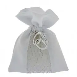 SACCHETTI 25 ANNI DI MATRIMONIO CON CIONDOLO FEDI CM.10X12