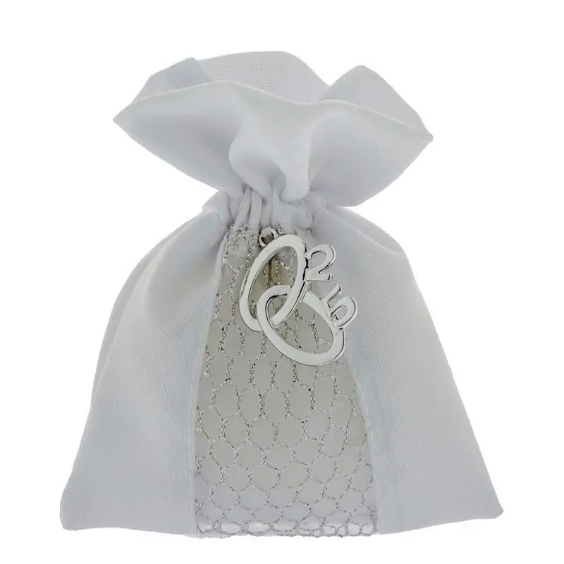 SACCHETTI 25 ANNI DI MATRIMONIO CON CIONDOLO FEDI CM.10X12