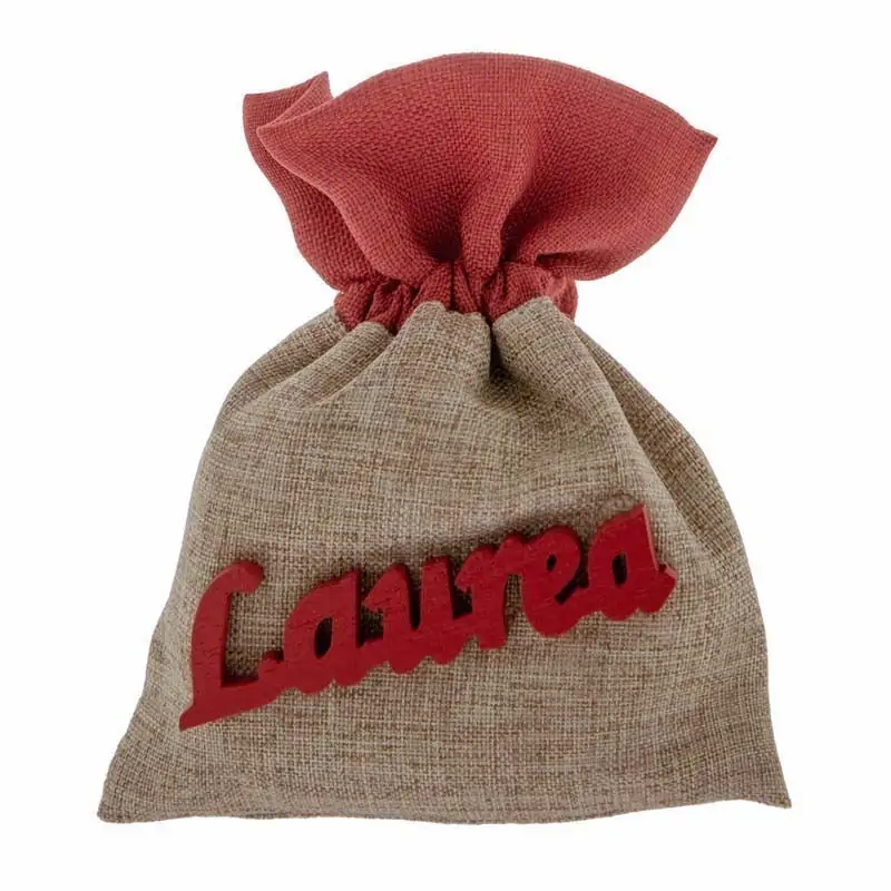 SACCHETTI PORTACONFETTI LAUREA CON APPLICAZIONE IN LEGNO