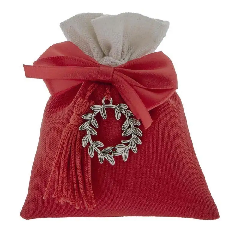 SACCHETTI LAUREA PARTICOLARI CON ALLORO E NAPPPINA ROSSA