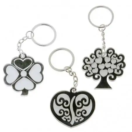 12 pezzi portachiavi albero della vita cuore e quadrifoglio