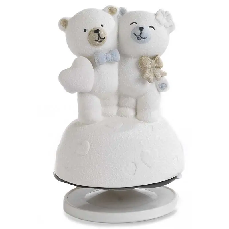 carillon coppia orsetti con cuore in porcellana