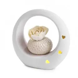 bomboniera profumatore tondo in porcellana con luce led
