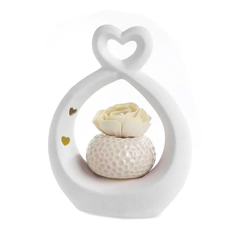 profumatori bomboniere cuore in porcellana con luce led