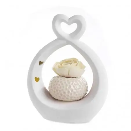 profumatori bomboniere cuore in porcellana con luce led