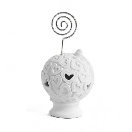 segnaposto tema viaggio clip con mappamondo in porcellana