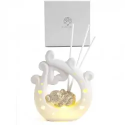 profumatori ambiente cuore ed elefantino in porcellana con luce