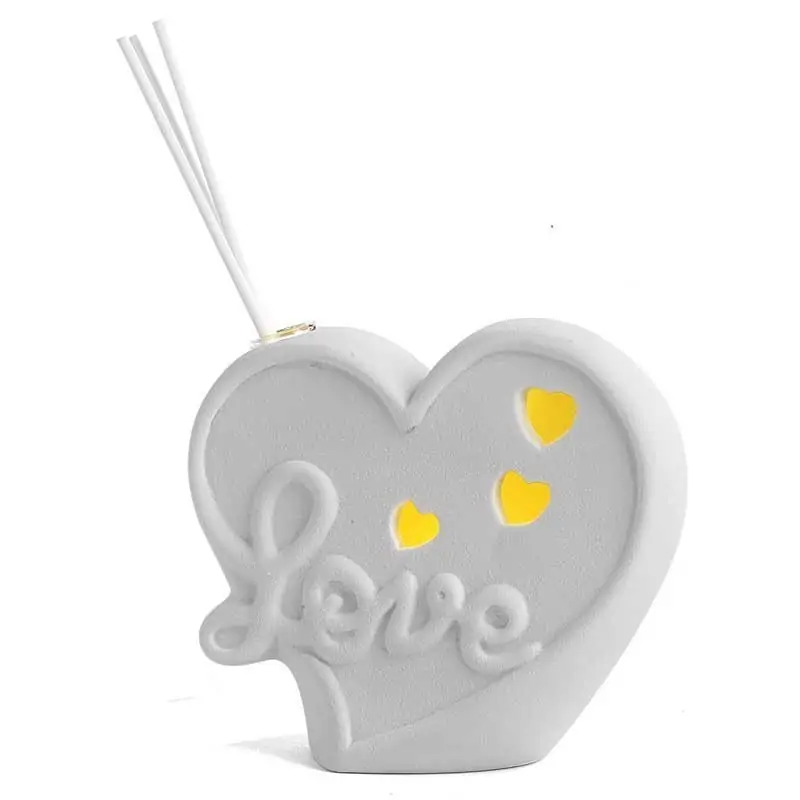 profumatori per ambiente in ceramica con luce led cuore love