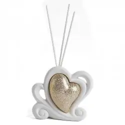 PROFUMATORI AMBIENTE DESIGN CUORE ORO IN PORCELLANA
