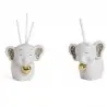 DIFFUSORE AMBIENTE CERAMICA ELEFANTE CON CUORE ORO E LUCE LED