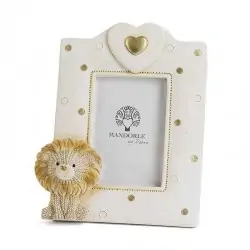 PORTAFOTO LEONCINO LANA 12.4 CM BOMBONIERE RESINA